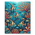Vibrant Tropical Coral Reef Angelfish Rug