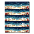 Coastal Coral Reef Beach Waves Rug
