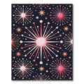 Retro Pink Starburst Burst Pattern Rug
