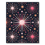 Retro Pink Starburst Burst Pattern Rug