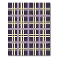 Deep Purple Cream Plaid Grid Rug