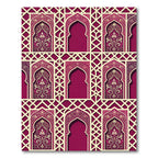 Burgundy Archway Ornate Filigree Lattice Rug