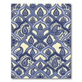 Indigo Paisley Curvilinear Lattice Art Rug