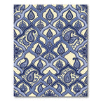 Indigo Paisley Curvilinear Lattice Art Rug