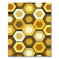 Retro Ochre Honeycomb Geometric Hexagon Rug