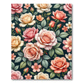 Romantic Peach and Blush Floral Bouquet Rug