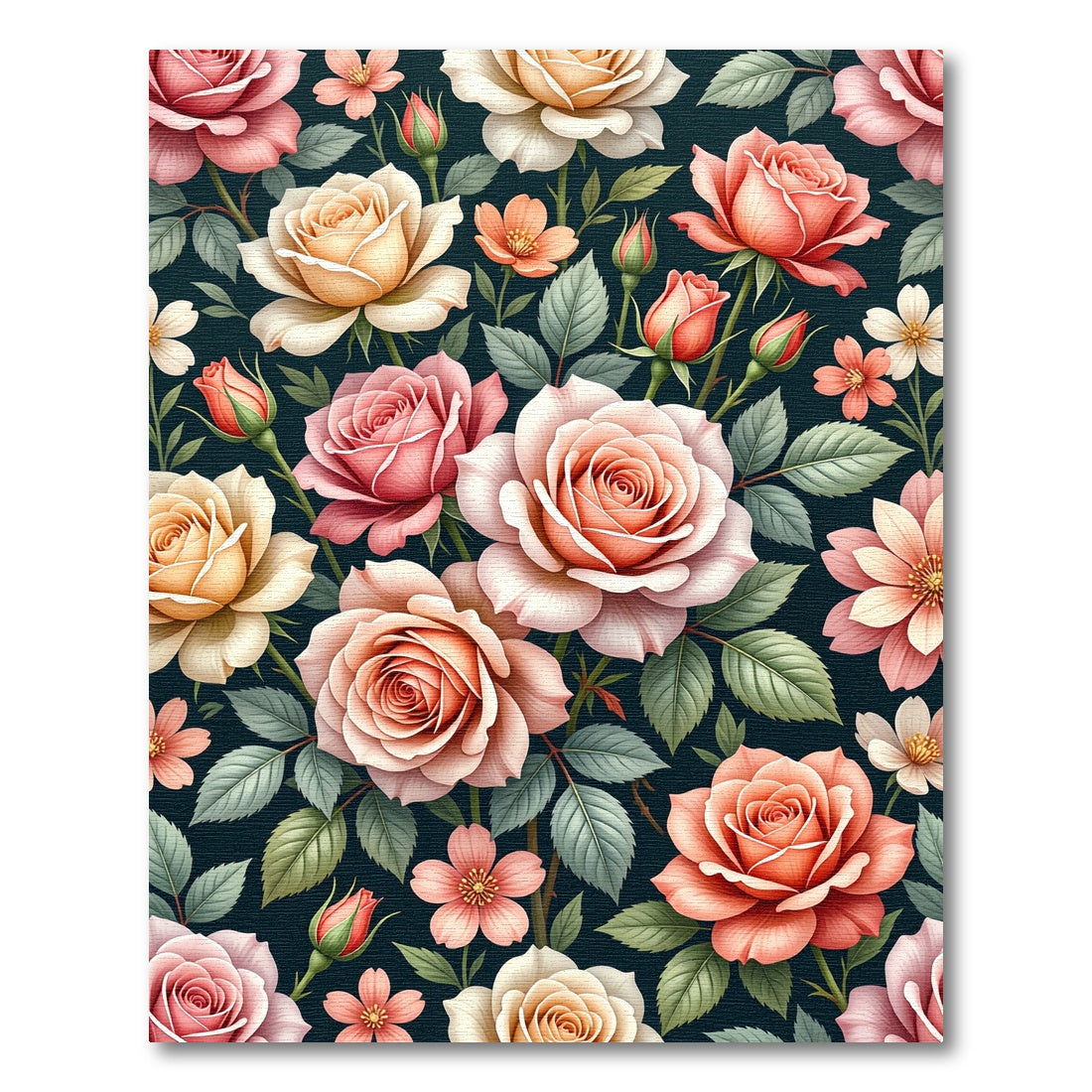 Romantic Peach and Blush Floral Bouquet Rug