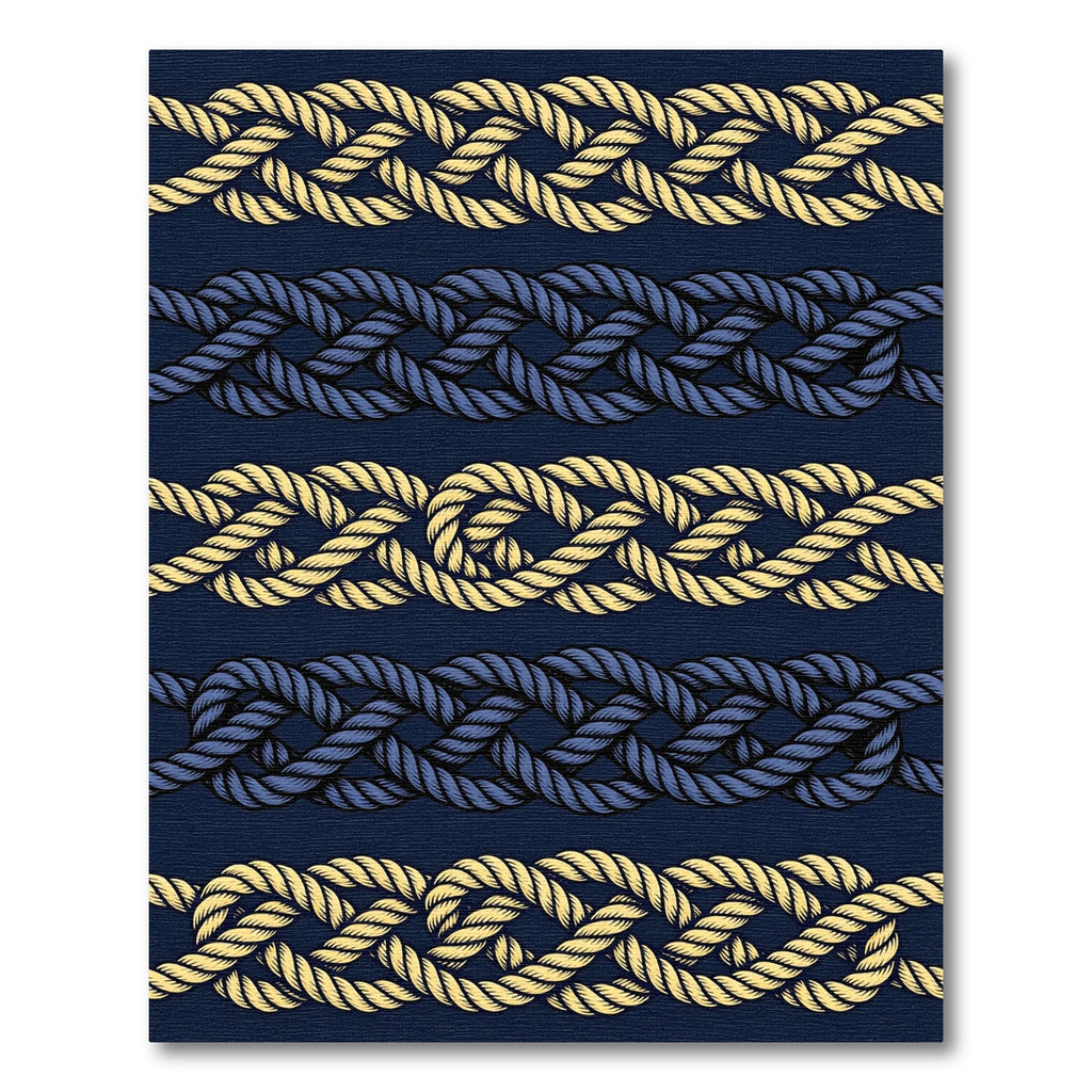 Nautical Braided Yellow Blue Rope Rug