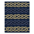 Nautical Braided Yellow Blue Rope Rug