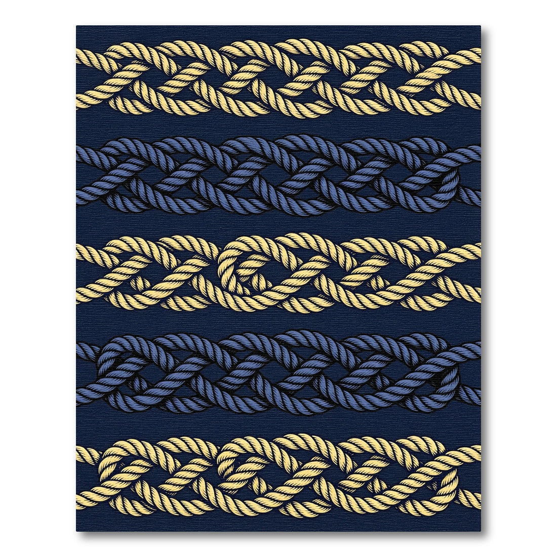 Nautical Braided Yellow Blue Rope Rug