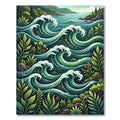 Emerald Lush Wave Ocean Foliage Rug