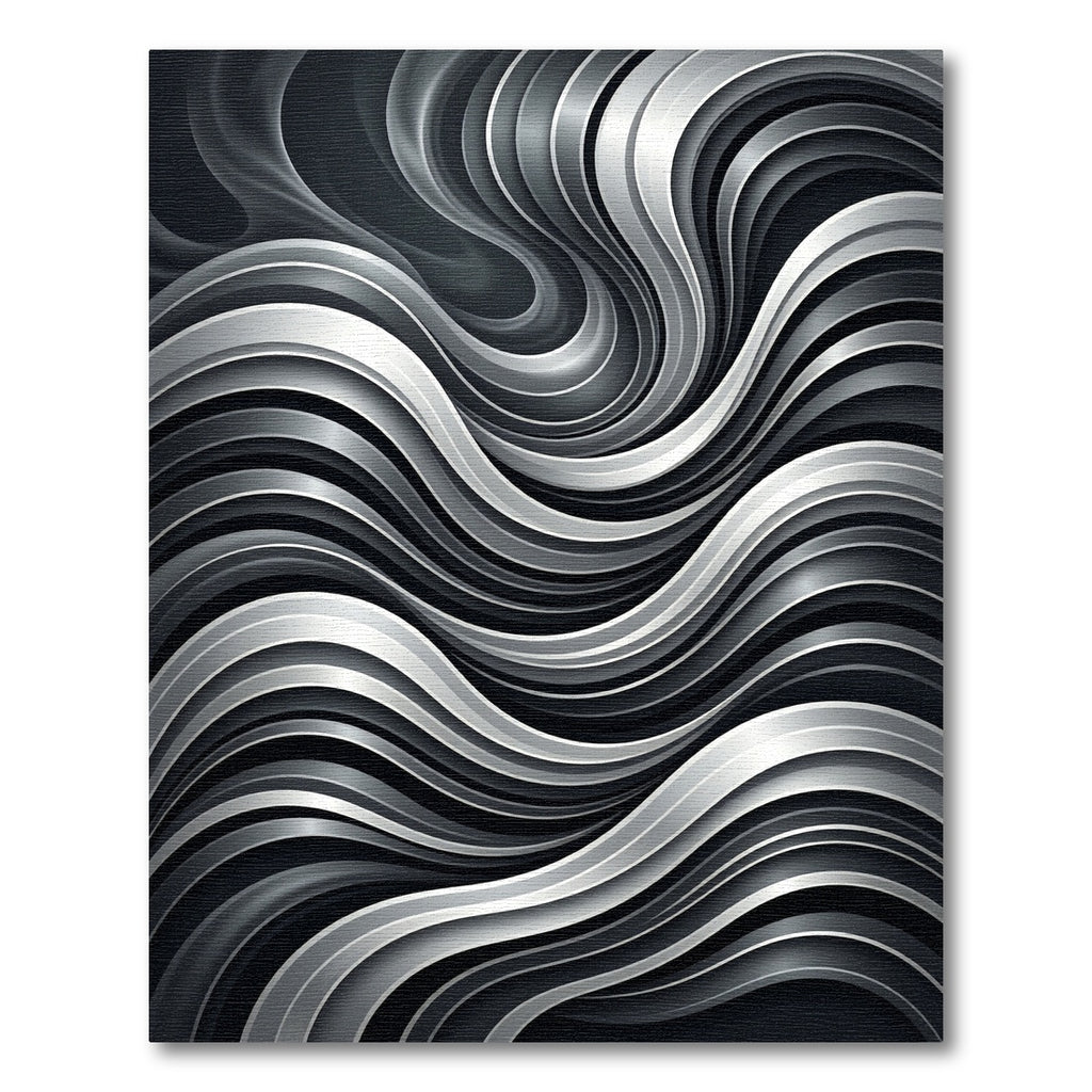 Chic Silver Swirl Modern Lines Rug