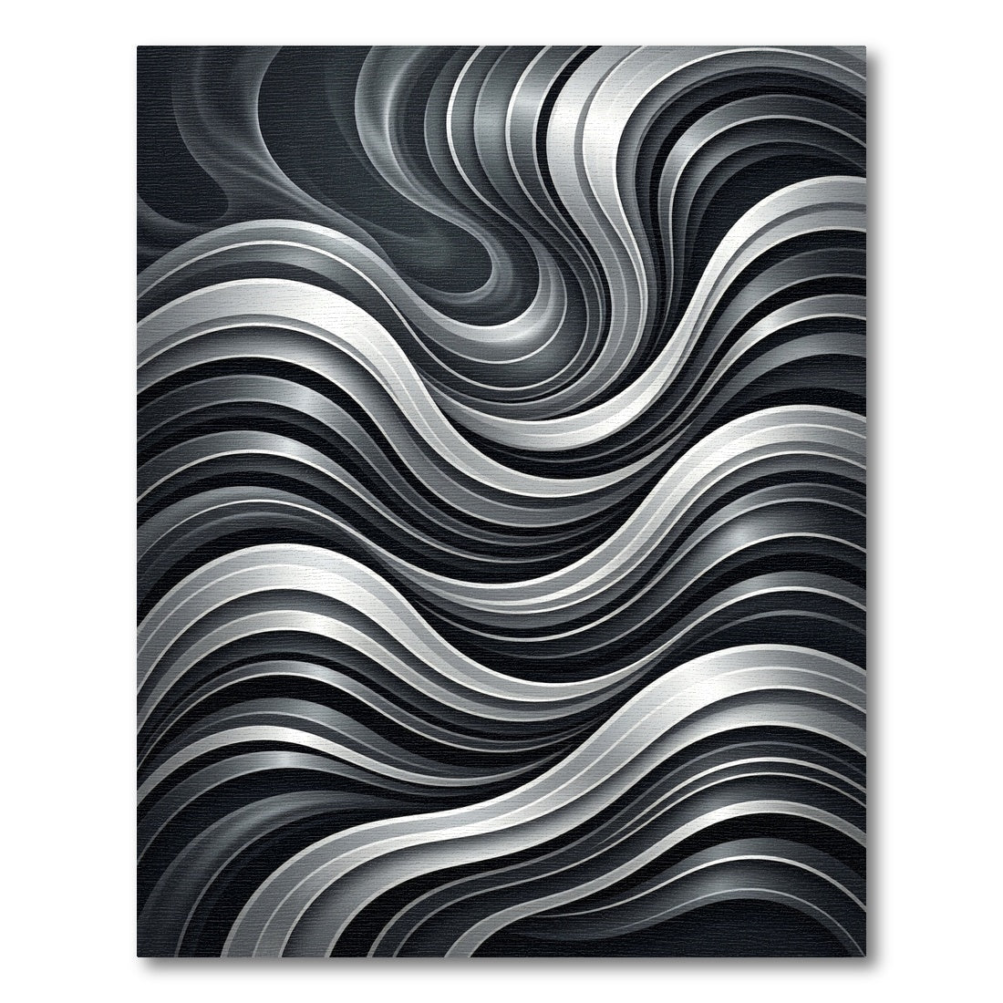 Chic Silver Swirl Modern Lines Rug