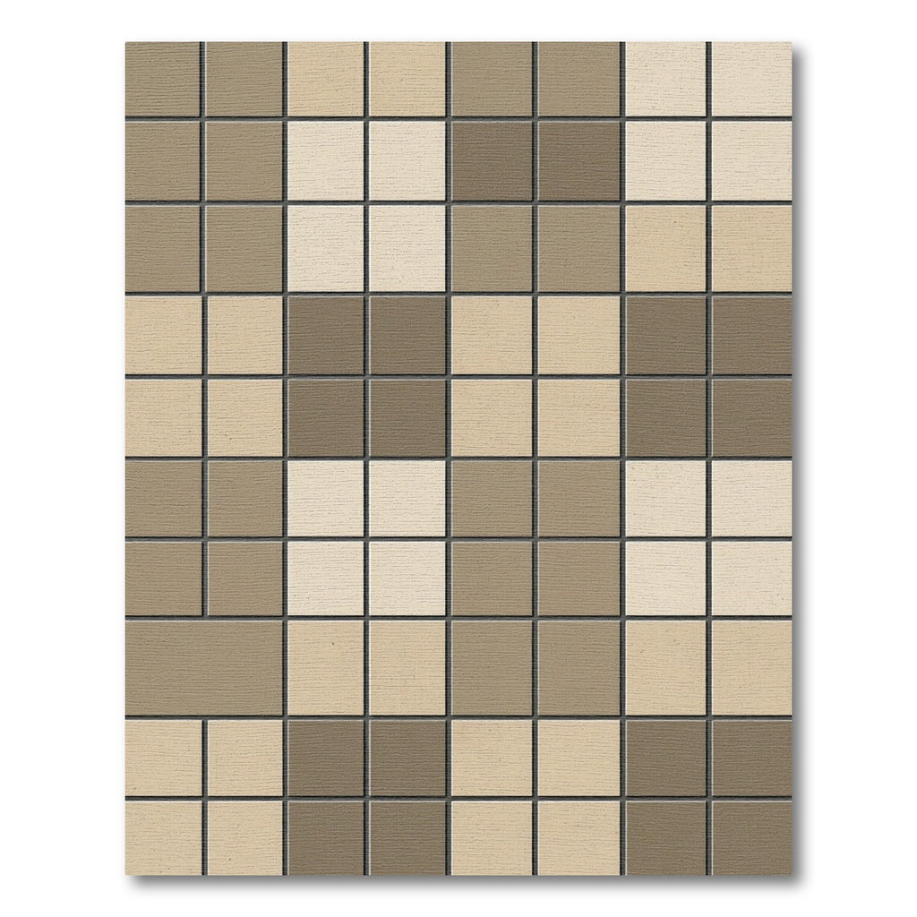 Earthy Tone Square Grid Tessellation Rug