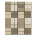 Earthy Tone Square Grid Tessellation Rug