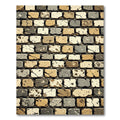 Rustic Stone Masonry Earth Tone Mosaic Rug