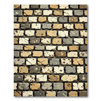 Rustic Stone Masonry Earth Tone Mosaic Rug