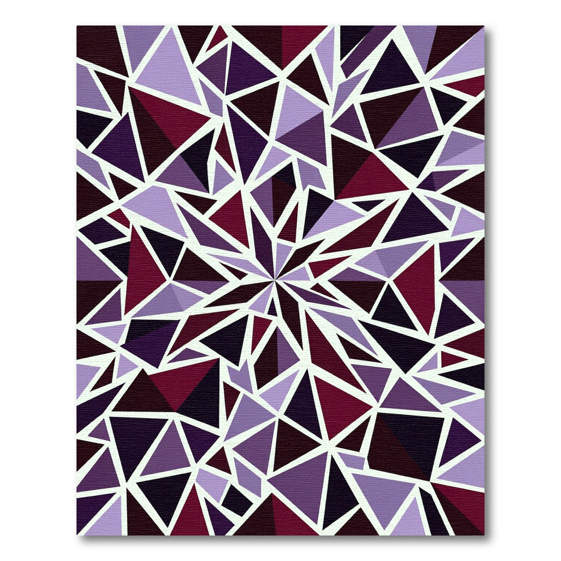 Geometric Amethyst Purple Fragmented Mosaic Rug