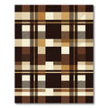 Warm Brown Plaid Crossing Lines Rug