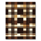 Warm Brown Plaid Crossing Lines Rug