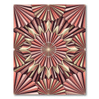 Art Deco Gold Peach Fanburst Rug