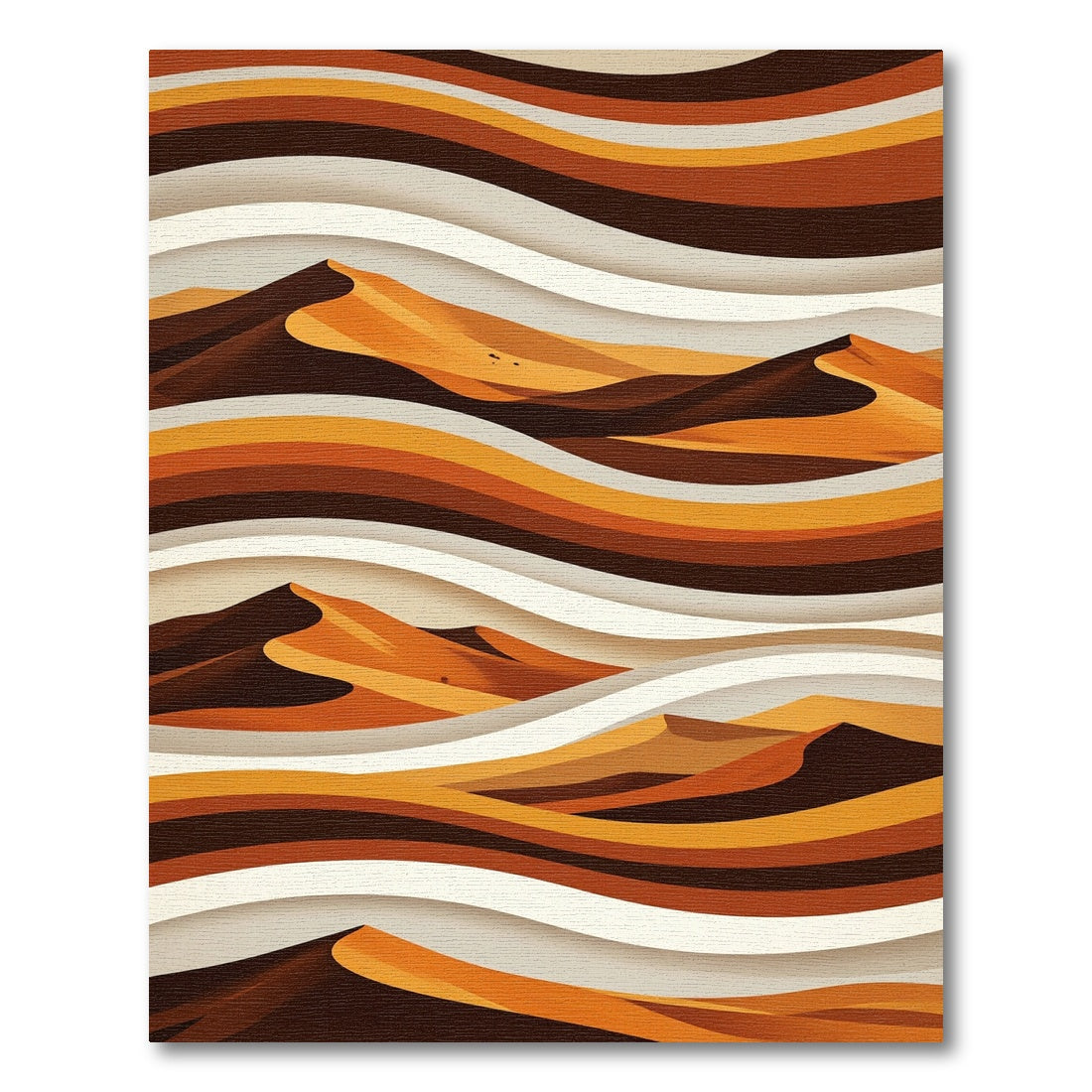 Abstract Earthy Tone Desert Wave Rug