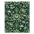 Jade Green Floral Scroll Cloud Rug
