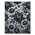 Monochromatic Floral Peony Botanical Art Rug