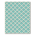 Aqua Blue Intersecting Lattice Grid Rug