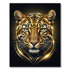 Majestic Golden Leopard Portrait Luminary Rug