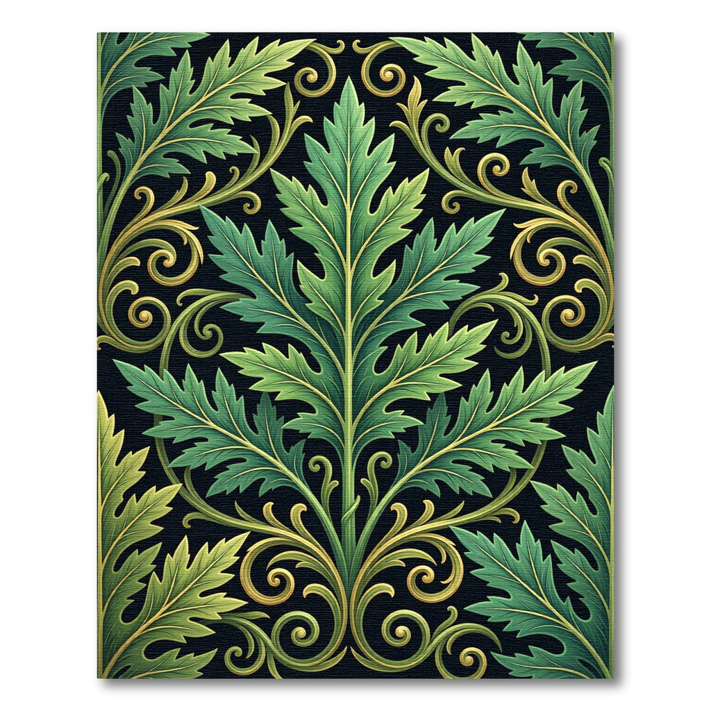 Lush Emerald Acanthus Scroll Art Rug