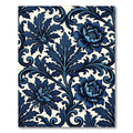 Deep Blue Victorian Floral Scroll Rug