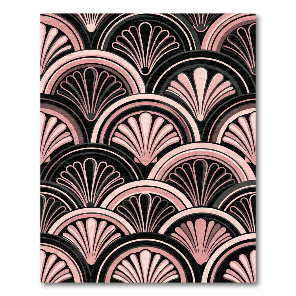 Art Deco Blush Pink Fan Shell Rug