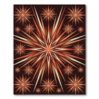 Burnt Orange Starburst Burst Rug