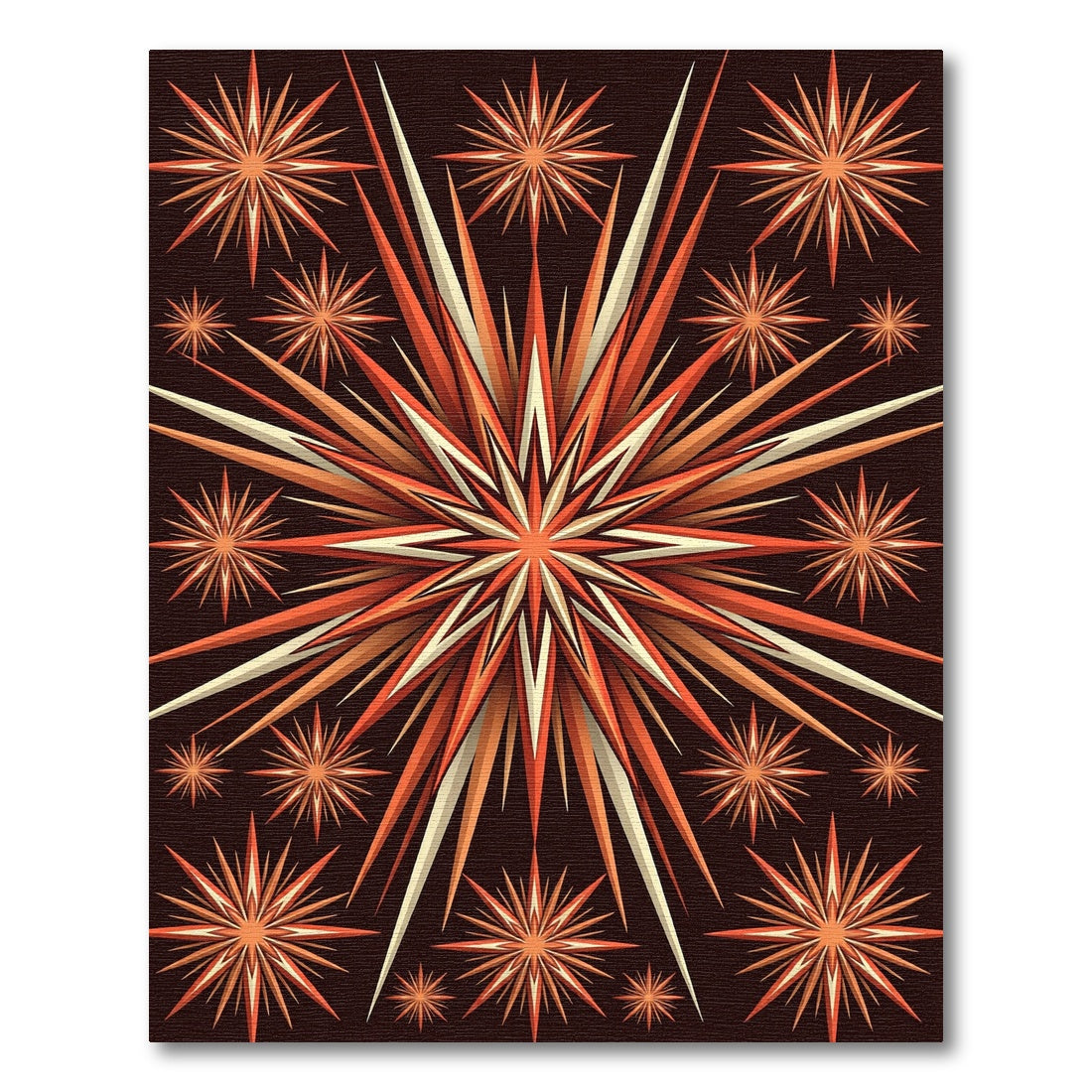 Burnt Orange Starburst Burst Rug