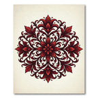Crimson Red Floral Medallion Rug