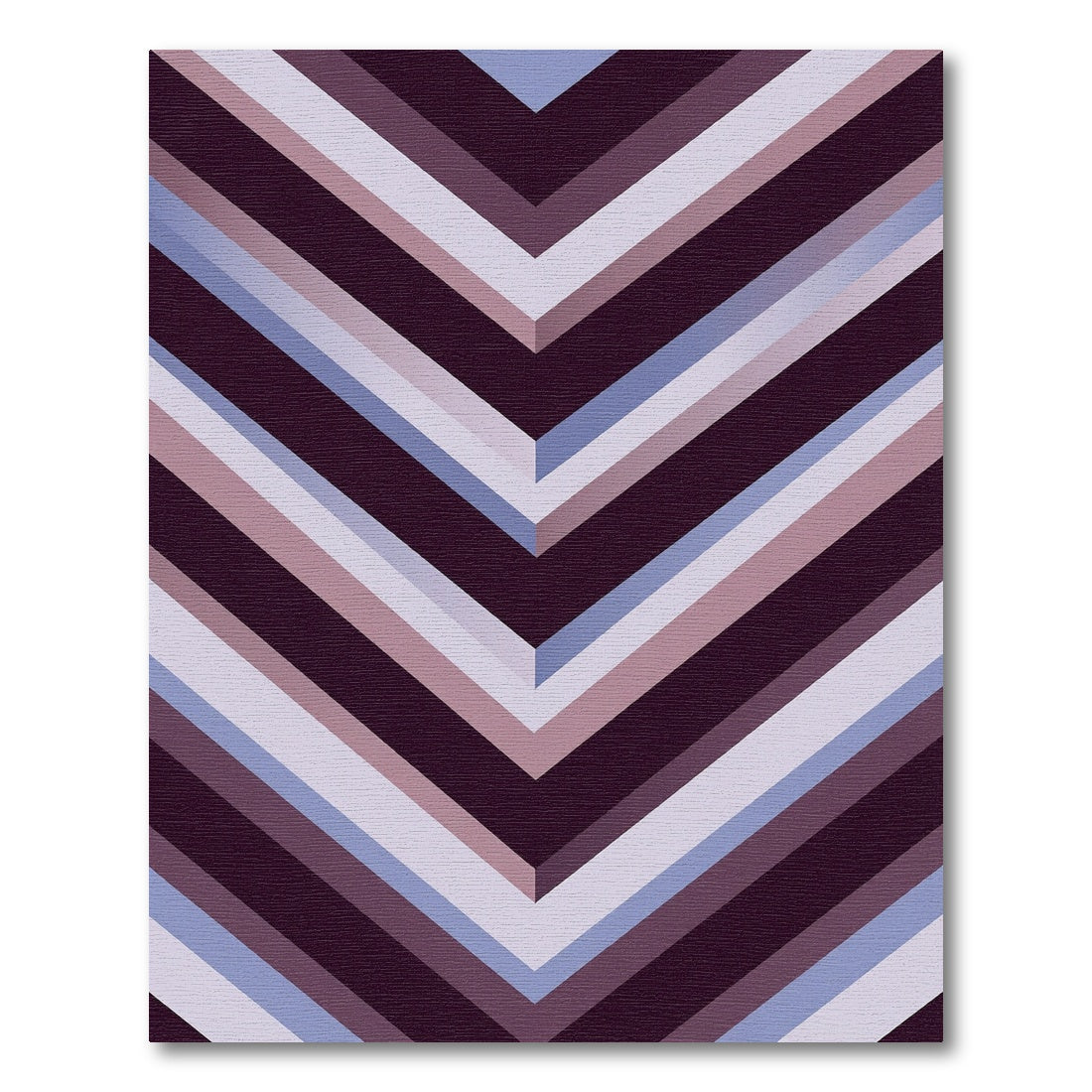 Deep Plum Chevron Stripes Rug