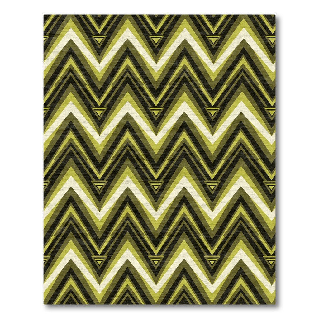 Olive Green Chevron Triangles Rug