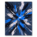 Cobalt Splash Explosion Abstract Rug