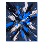 Cobalt Splash Explosion Abstract Rug