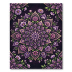 Elegant Purple Floral Mandala Medallion Rug