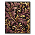 Rich Auburn Gold Acanthus Swirl Rug