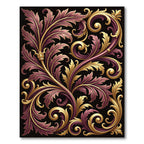 Rich Auburn Gold Acanthus Swirl Rug