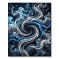 Swirling Blue White Smoke Abstraction Rug