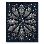 Silver Celestial Geometric Starry Night Rug