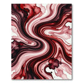 Crimson Liquid Marble Swirl Abstract Rug