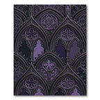 Gothic Violet Ornate Trefoil Arch Rug