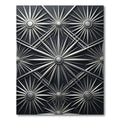 Metallic Silver Radiant Sunburst Geometric Rug