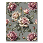 Dusty Rose Garden Floral Bloom Rug