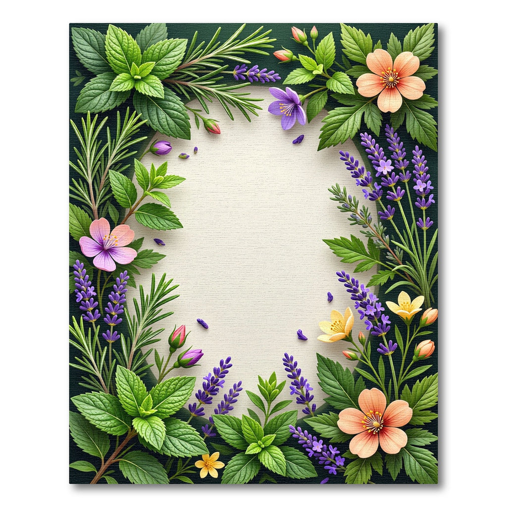 Herbal Garden Floral Border Rug